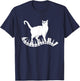 Funny Piano Music Cat Design Men Women Kids Cat Piano Lovers Small T-Shirt - T-Shirt | Navy