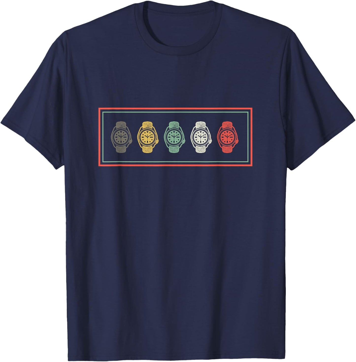 Retro Dive Watch Box Gift - Vintage Wristwatch Design T-Shirt - T-Shirt | Navy