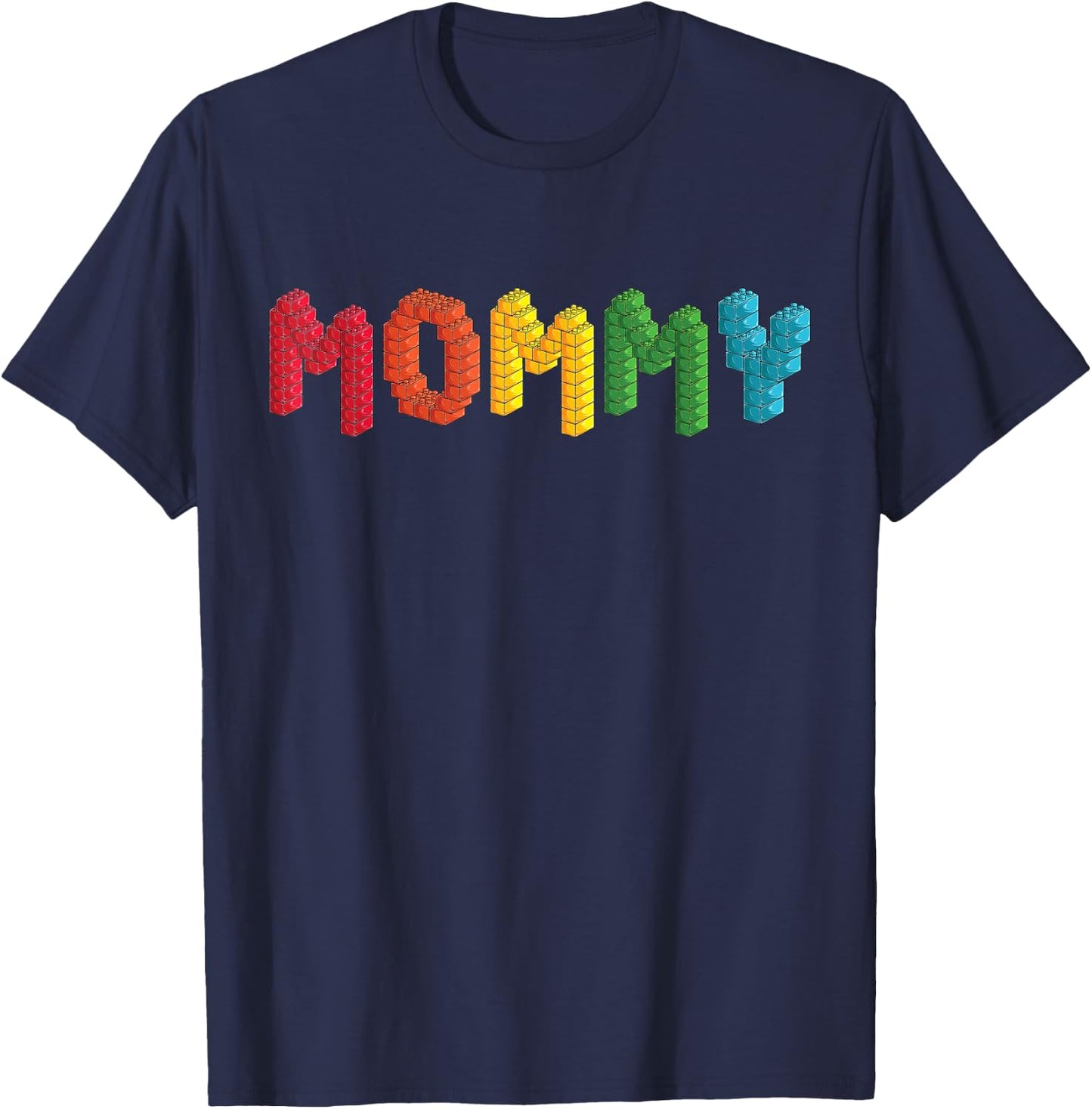 Mommy Master Builder Building Bricks Blocks Family Set T-Shirt - T-Shirt | Navy