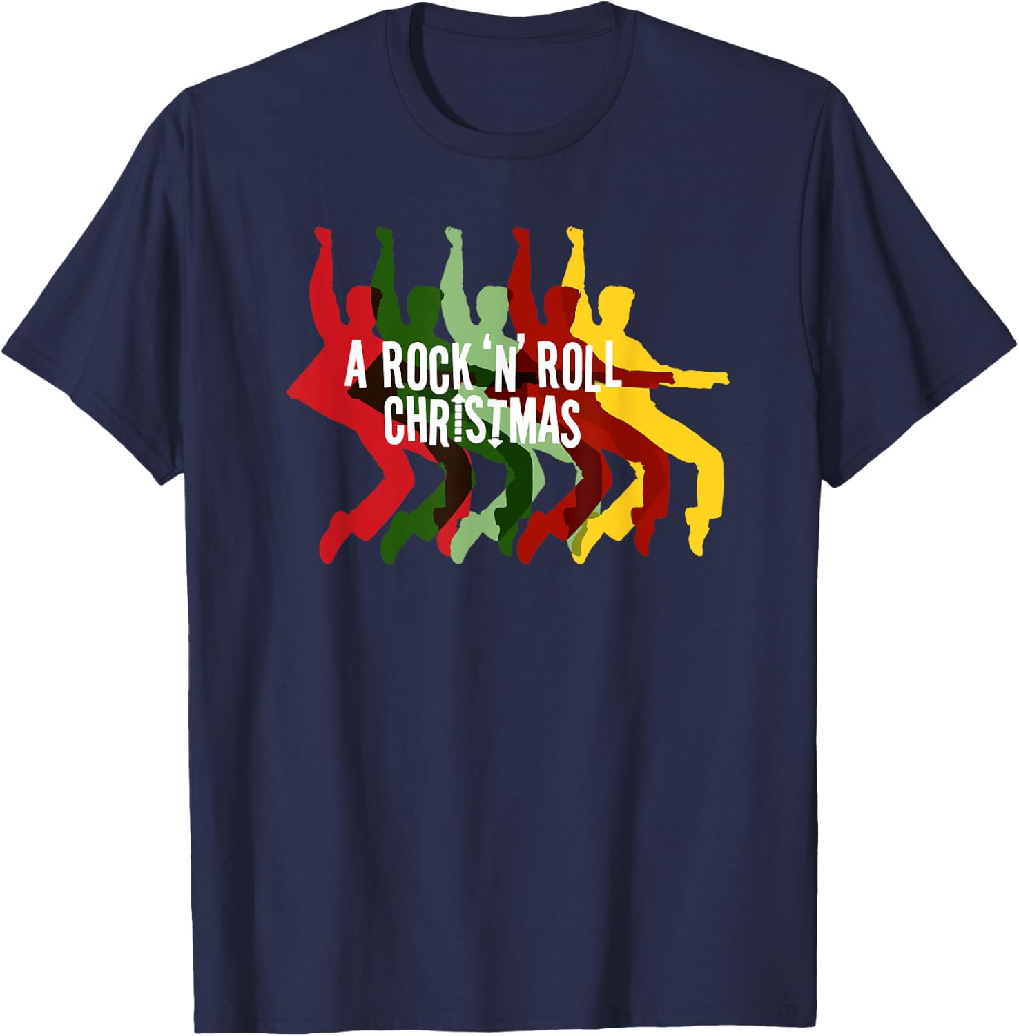Elvis Presley Official A Rock 'N' Roll Christmas T-Shirt - T-Shirt | Navy