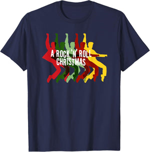 Elvis Presley Official A Rock 'N' Roll Christmas T-Shirt - T-Shirt | Navy