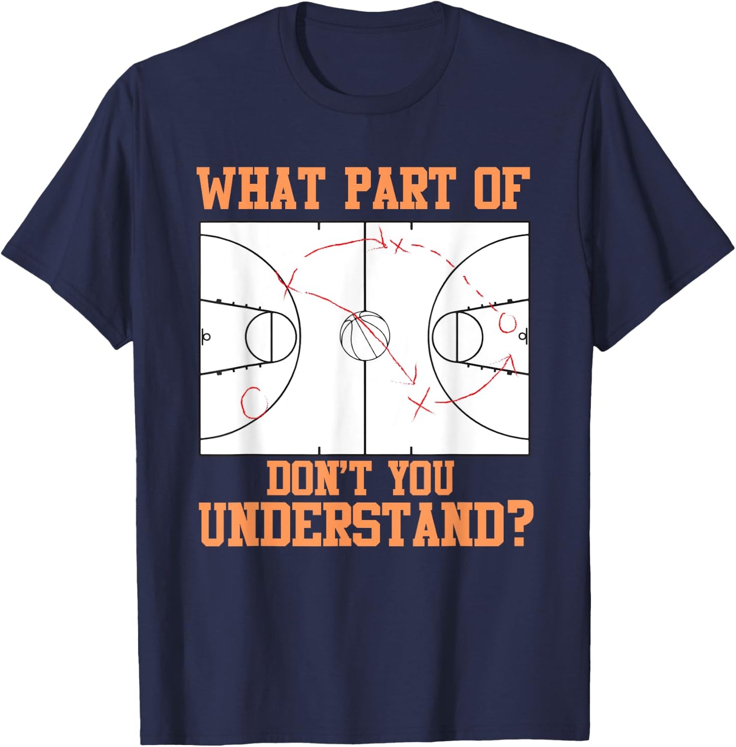 Funny Basketball Coach Design Men Women Ball Game Trainers T-Shirt - T-Shirt | Navy