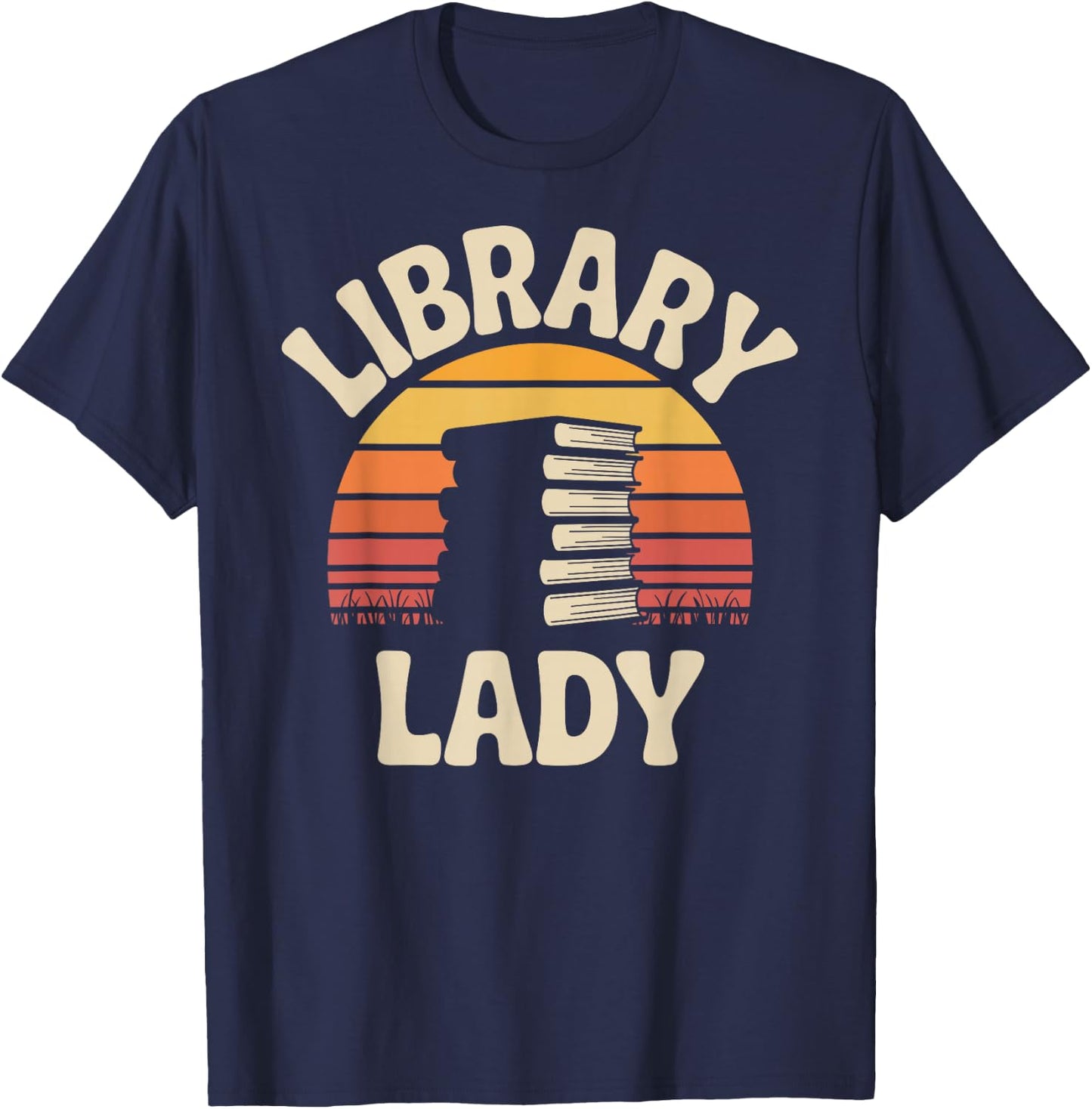 Funny Library Lady Librarian T-Shirt - T-Shirt | Navy