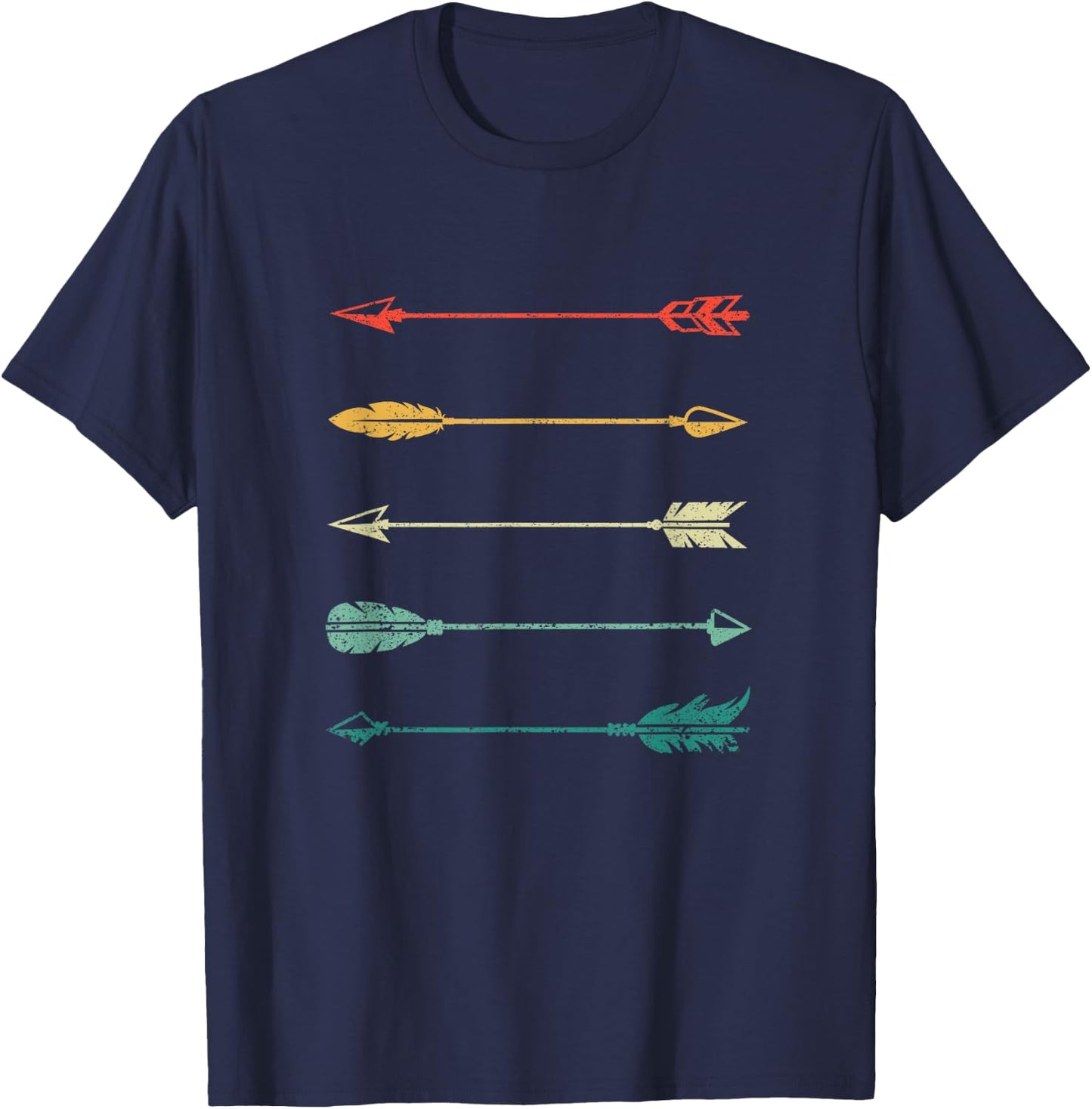 Vintage Arrow Traditional Archery Arrows Bow Hunting Retro T-Shirt - T-Shirt | Navy
