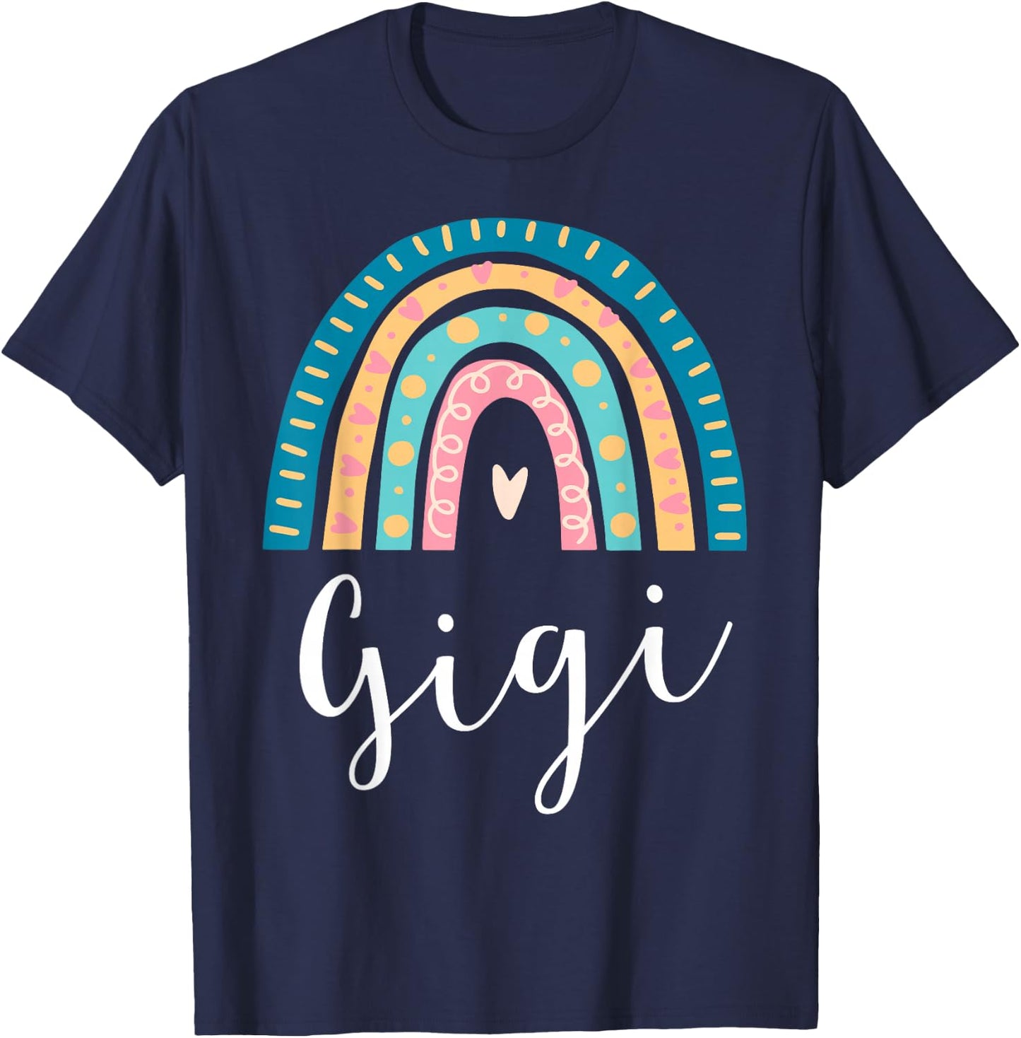 Gigi Rainbow Gifts For Grandma Family Matching Birthday T-Shirt - T-Shirt | Navy