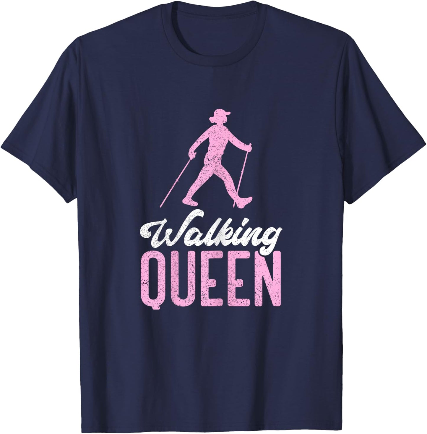 Walking Queen | Nature Mountain Trekking Funny Hiking T-Shirt - T-Shirt | Navy