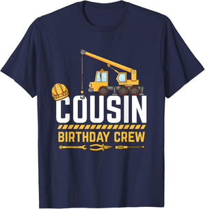 Cousin Birthday Crew Construction T-Shirt - T-Shirt | Navy