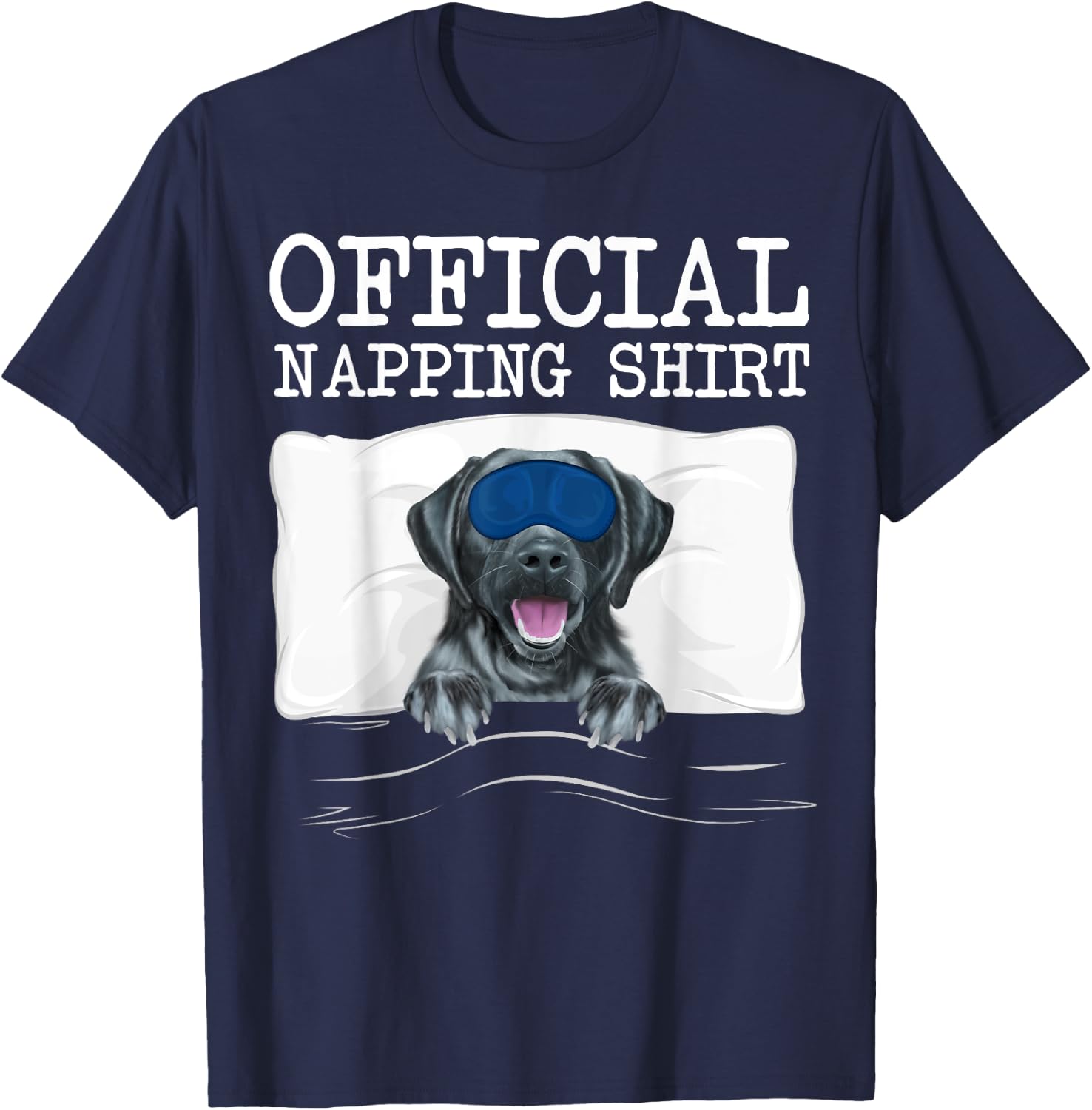 Sleeping Black Labrador Retriever Sleep Official Napping T-Shirt - T-Shirt | Navy