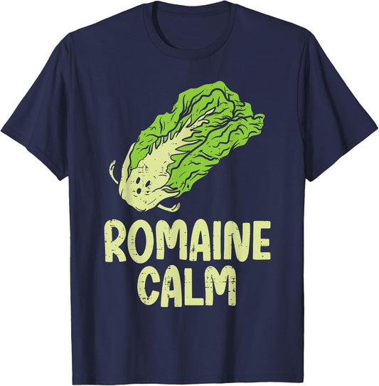 Romaine Calm Funny Lettuce Vegetable Gardening Men Women Kid T-Shirt - T-Shirt | Navy