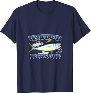 Wicked Pissah Bluefin Tuna Fish Illustration Fishing T-Shirt - T-Shirt | Navy