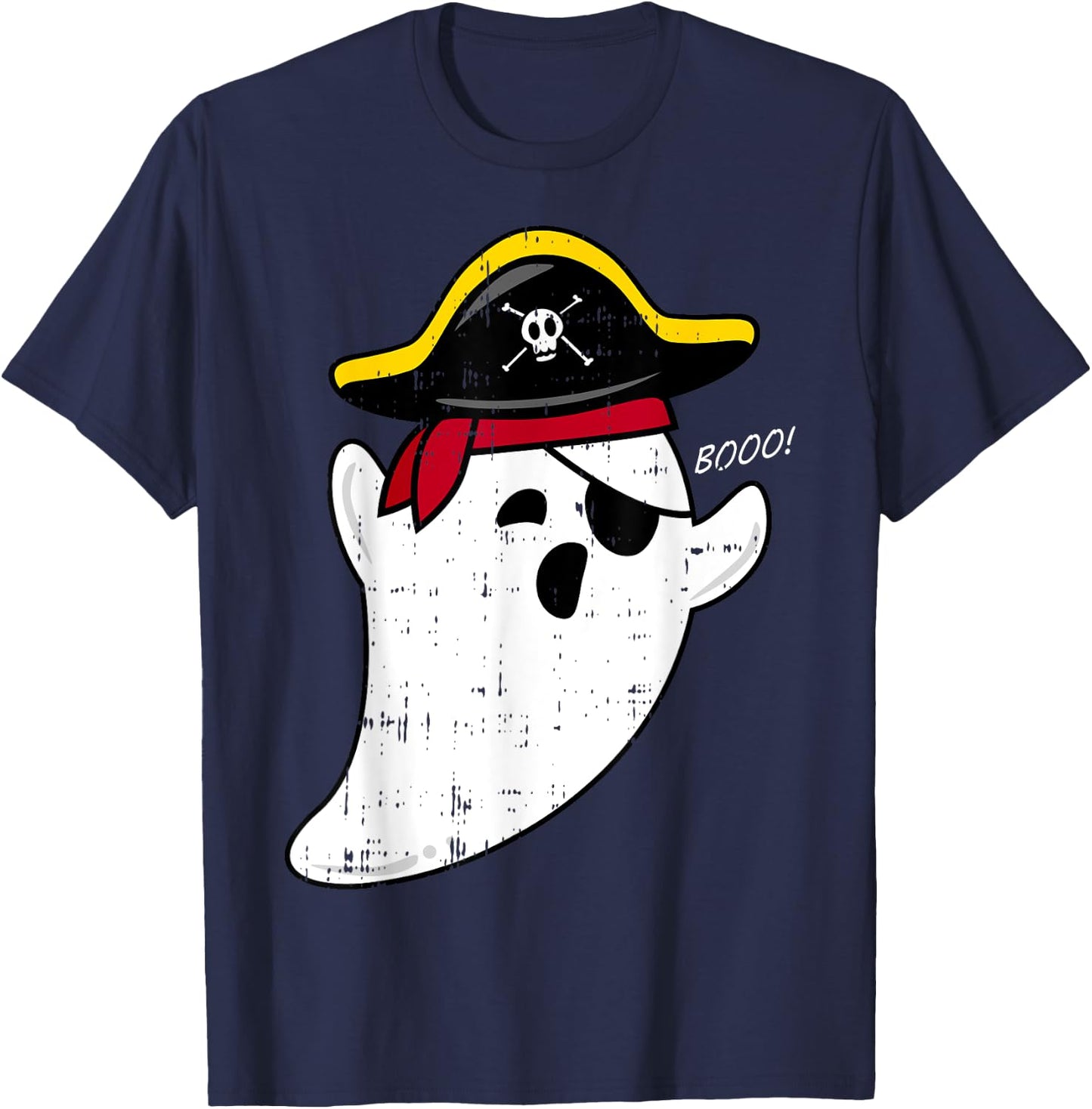 Scary Cute Ghost Pirate Boo Costume Easy Halloween Gifts T-Shirt - T-Shirt | Navy