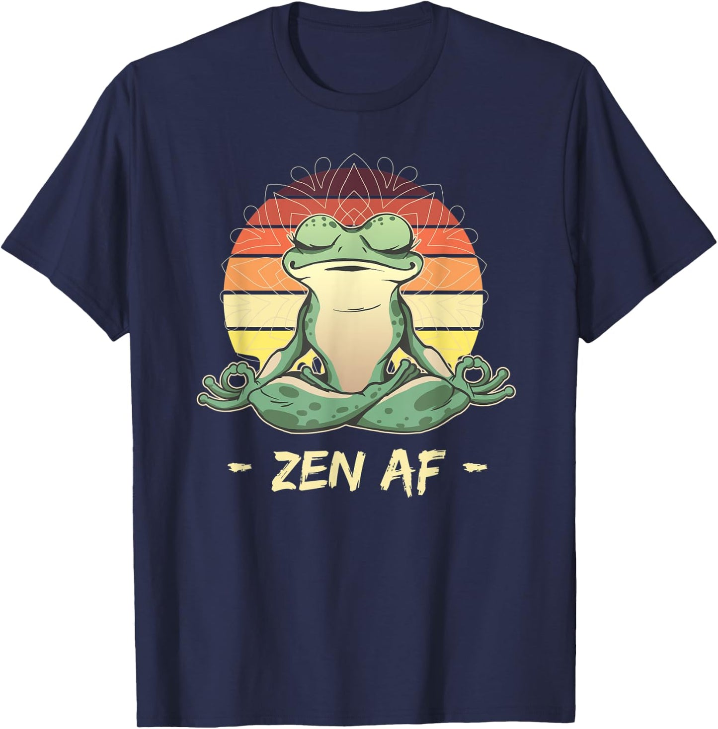 Funny Frog Yoga Meditation Pilates Animal Lover Toad Zen AF T-Shirt - T-Shirt | Navy
