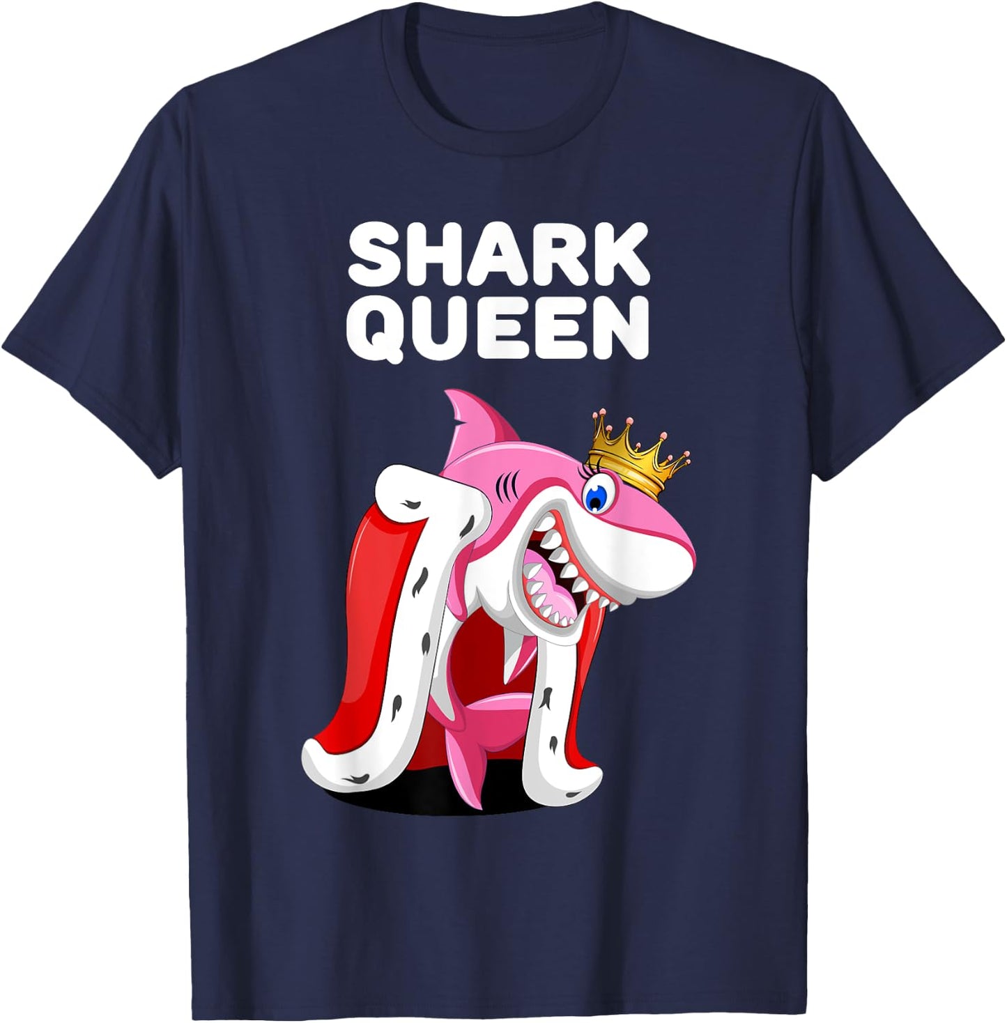 Shark Queen | Girls Shark | Shark T-Shirt - T-Shirt | Navy