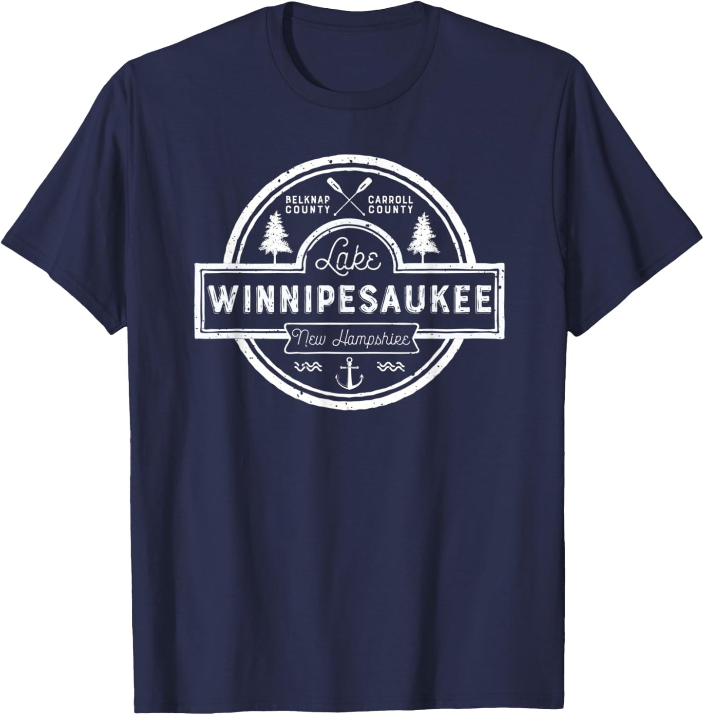 Lake Winnipesaukee New Hampshire Camping T-Shirt - T-Shirt | Navy