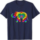 Tie Dye Elephant Hippie 70s Vintage Elephant Lover T-Shirt - T-Shirt | Navy