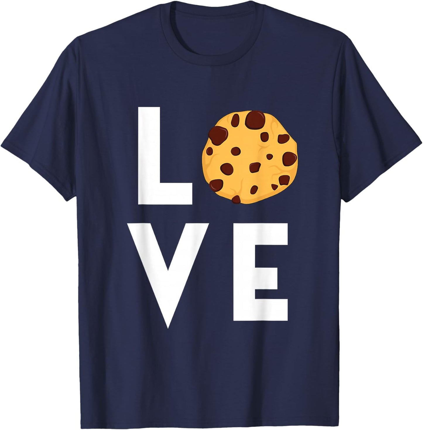Cute I Love Chocolate Chip Cookies Funny Baking Gift Foodie T-Shirt - T-Shirt | Navy