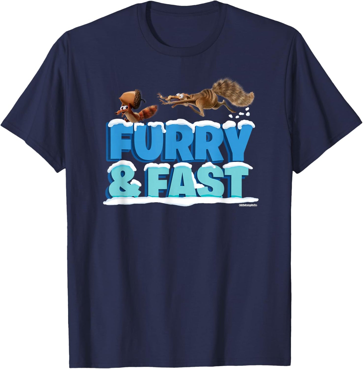 Ice Age The Adventures of Buck Wild Baby Scrat Furry Fast T-Shirt - T-Shirt | Navy