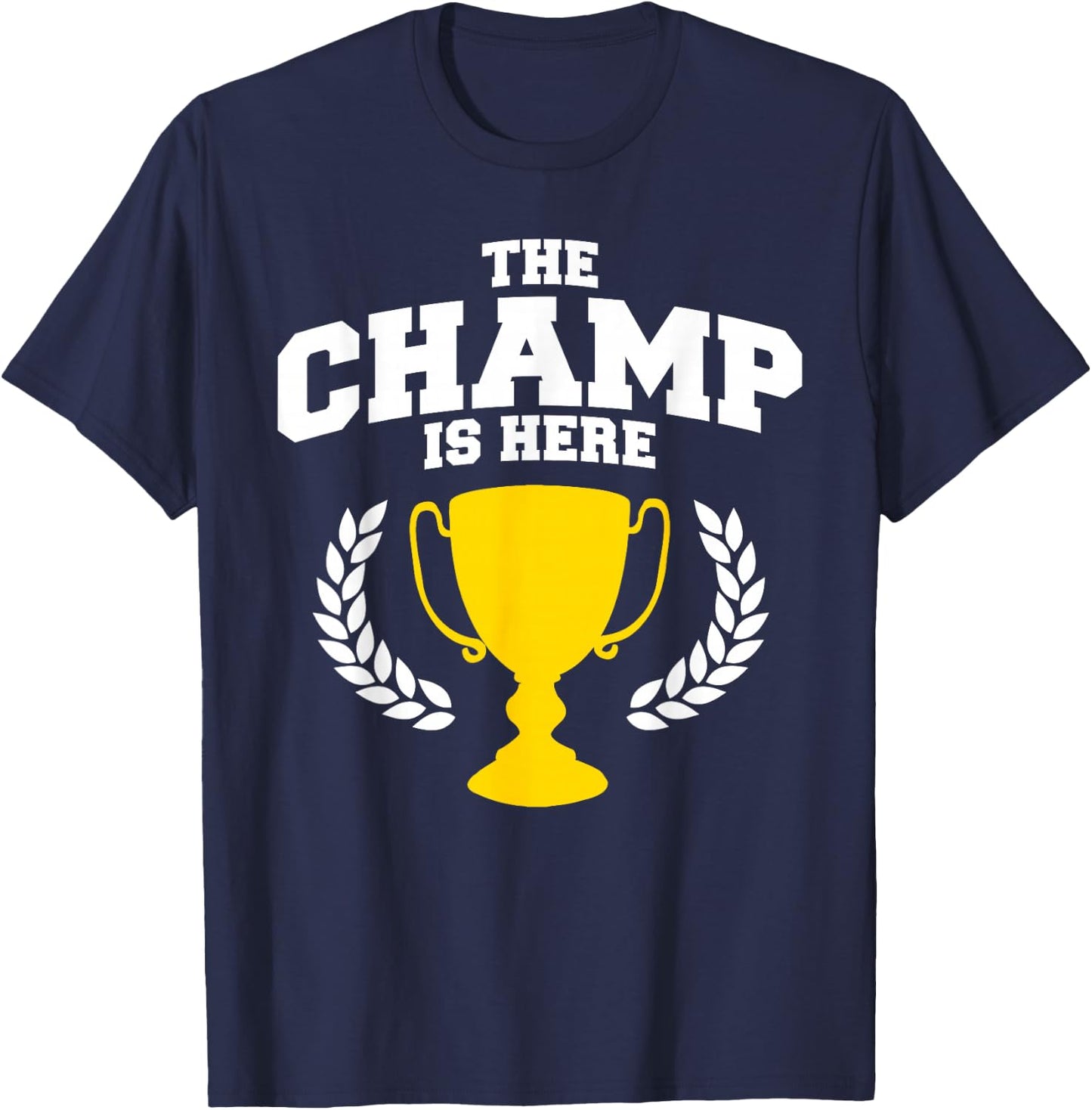 Miftees The Champ is Here Black Classic Fit Collarless Short Sleeve - Men's Small T-Shirt - T-Shirt | Navy