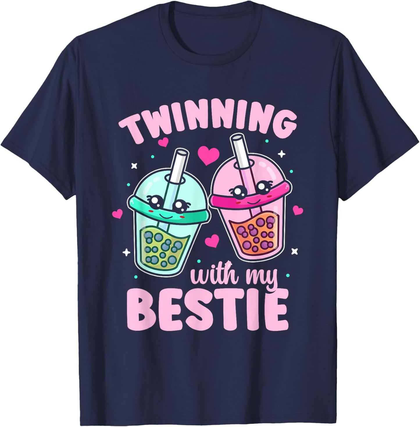Friends Matching Twins Day Twinning With My Bestie T-Shirt - T-Shirt | Navy