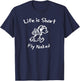 Life is Short, Fly Naked | Funny Airplane Pilot T-Shirt - T-Shirt | Navy