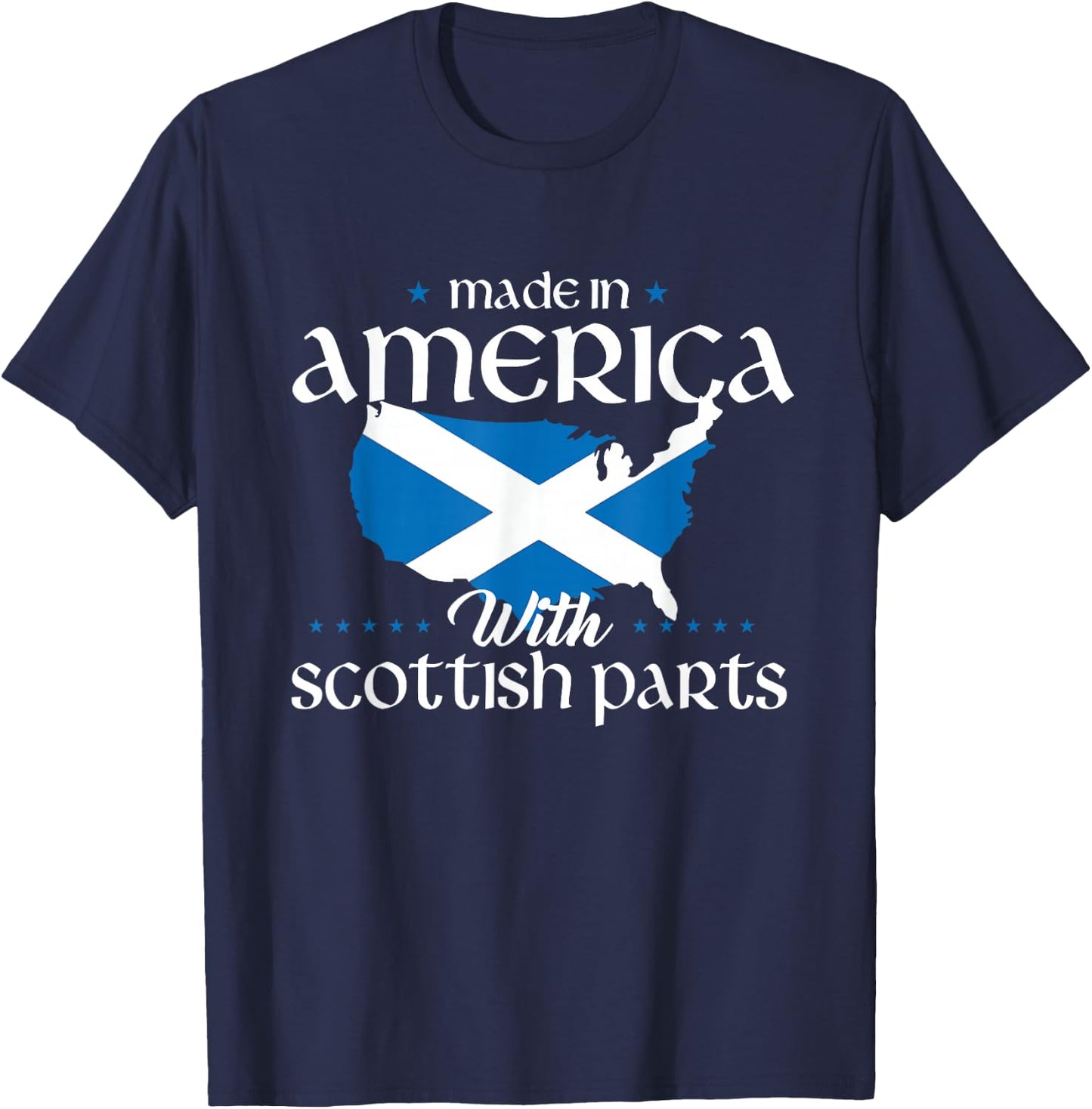 Made in America with Scottish Parts Scotland Pride Heritage T-Shirt - T-Shirt | Navy