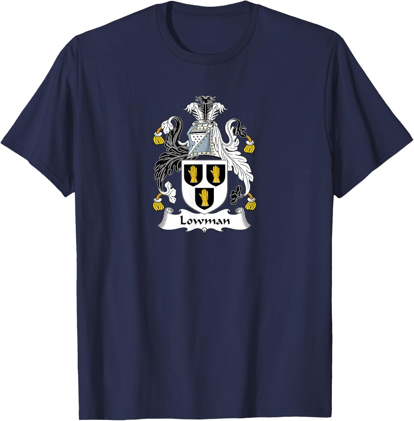 Lowman Coat of Arms - Family Crest T-Shirt - T-Shirt | Navy
