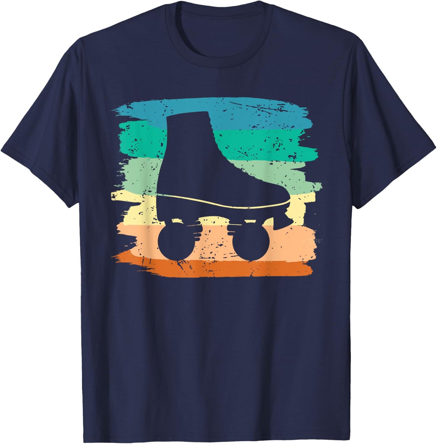 Roller Skating Art Men Women 80s Roller Derby Rollerskate T-Shirt - T-Shirt | Navy
