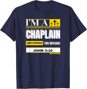 ARMY NAVY CHAPLAIN Appreciation Christian MESSAGE JOHN 3:16 T-Shirt - T-Shirt | Navy
