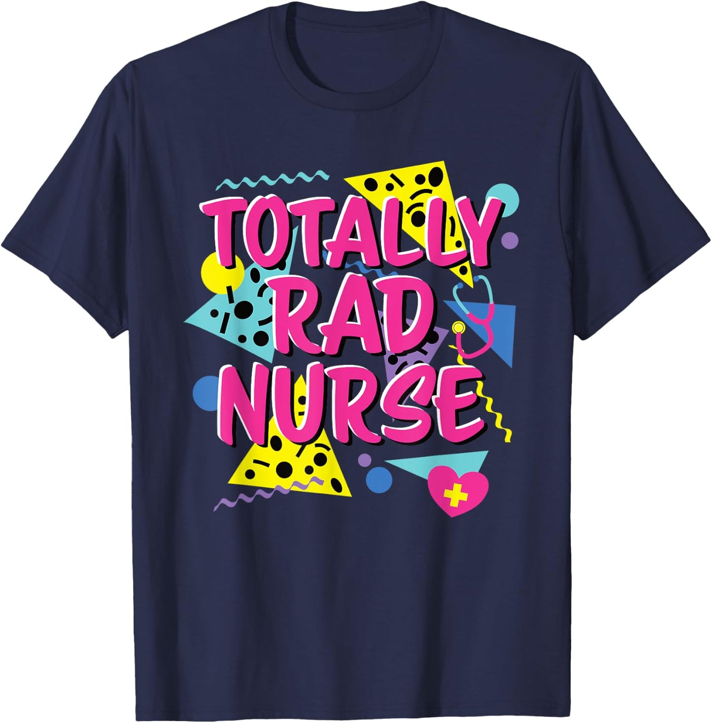 80s 90s Nurse Costume Lazy Halloween Party Theme 1980s 1990s T-Shirt - T-Shirt | Navy