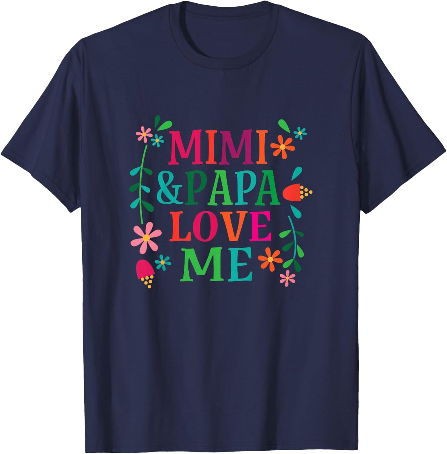 Mimi and Papa Love Me Granddaughter T-Shirt - T-Shirt | Navy