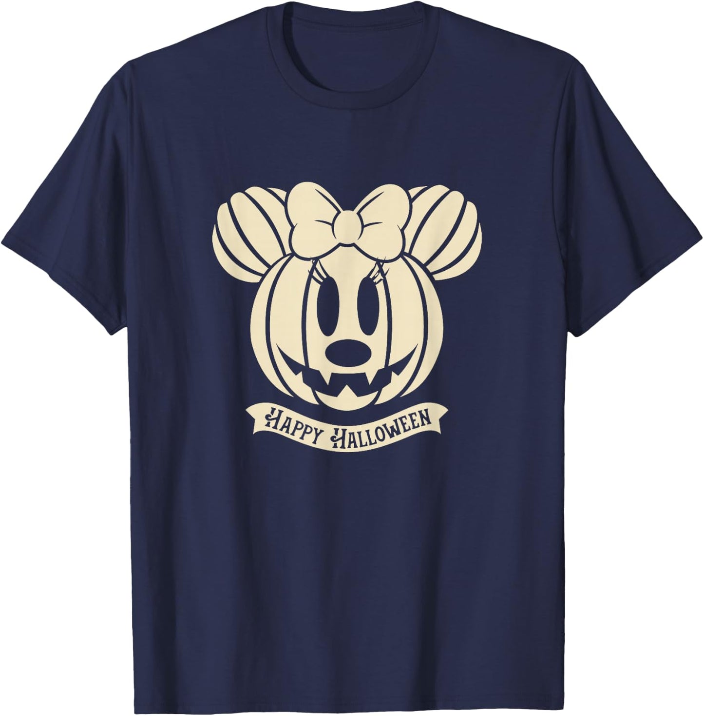Disney Minnie Mouse Pumpkin Happy Halloween T-Shirt - T-Shirt | Navy