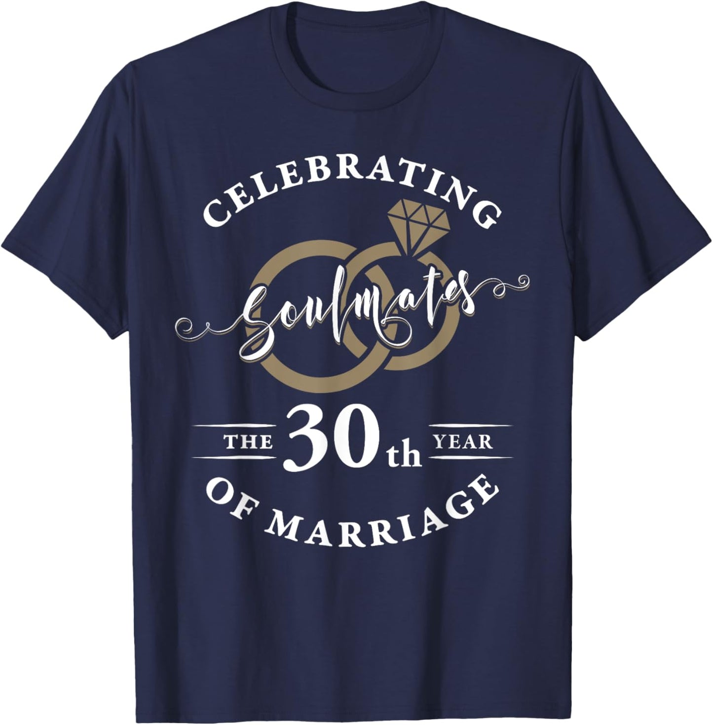 30 Year 30th Wedding Anniversary Husband Wife Married Couple T-Shirt - T-Shirt | Navy