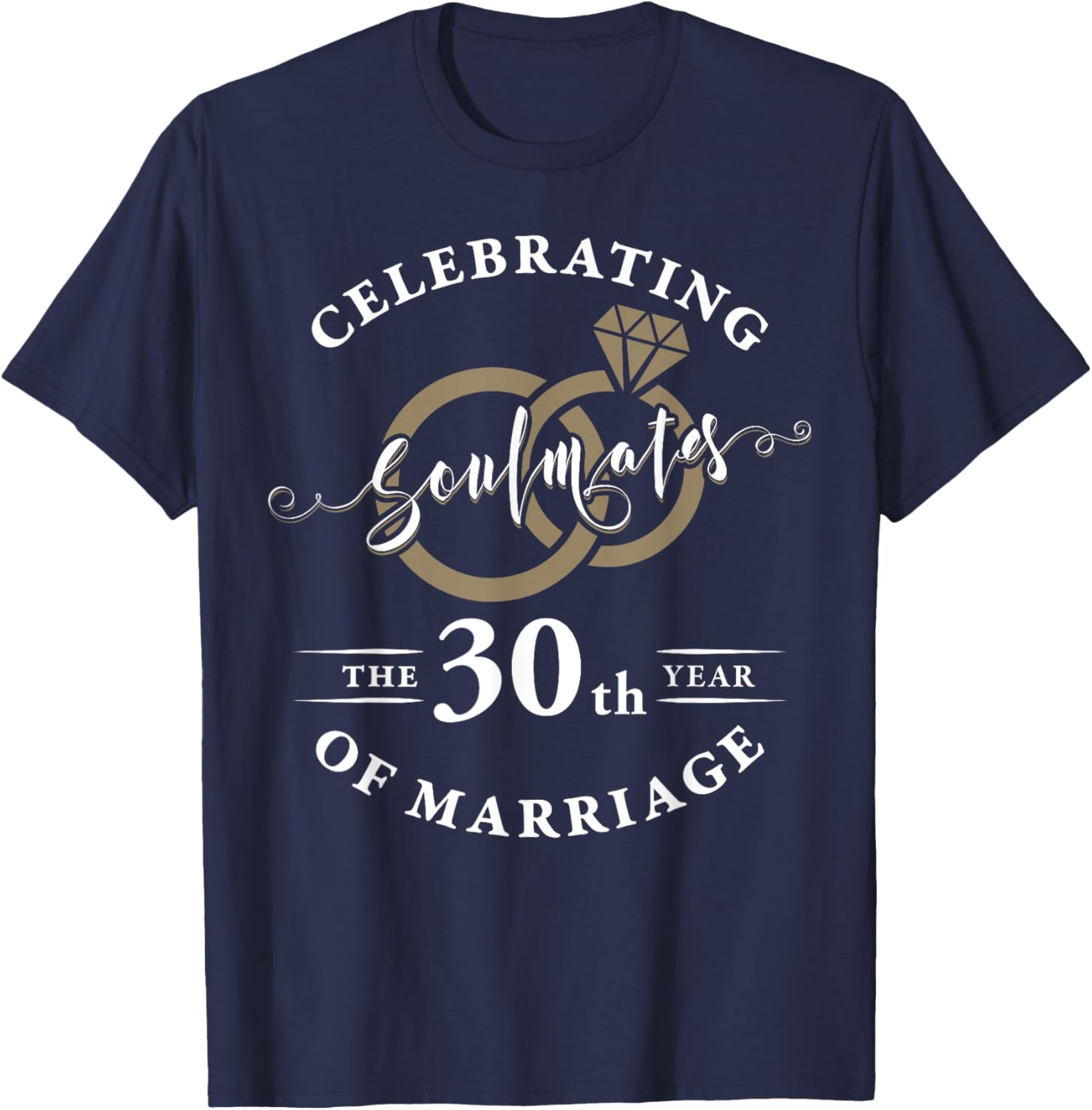 30 Year 30th Wedding Anniversary Husband Wife Married Couple T-Shirt - T-Shirt | Navy