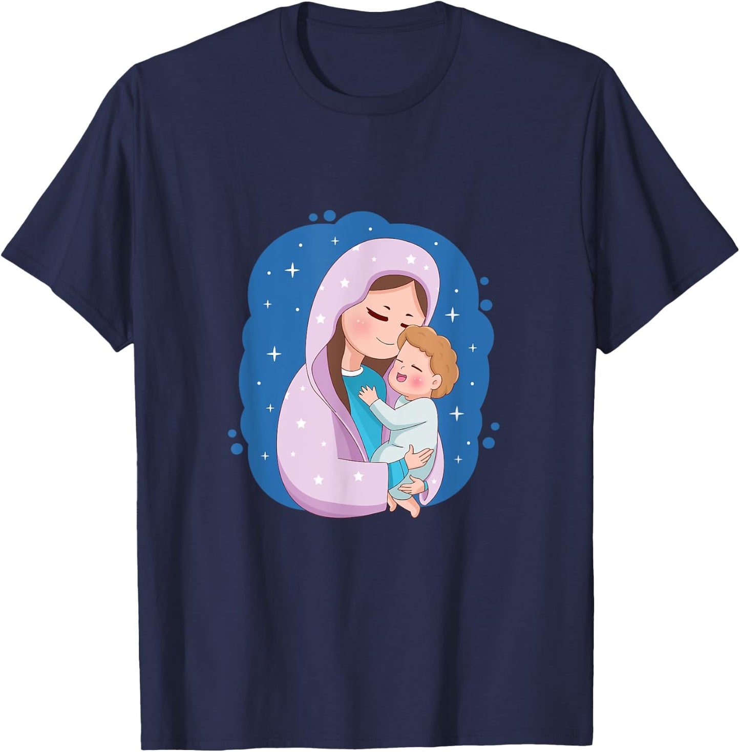 Virgin Mary and Holy Child T-Shirt - T-Shirt | Navy