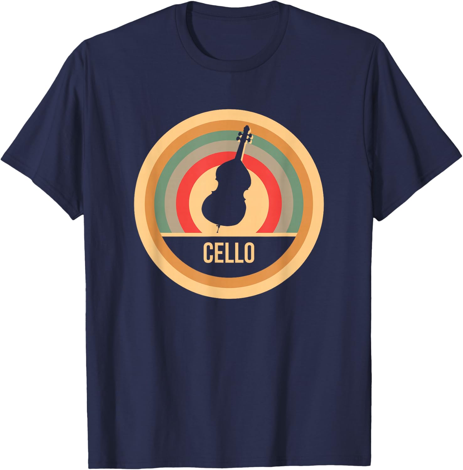 Cello - Retro Vintage Cello Lovers & Cellists T-Shirt - T-Shirt | Navy