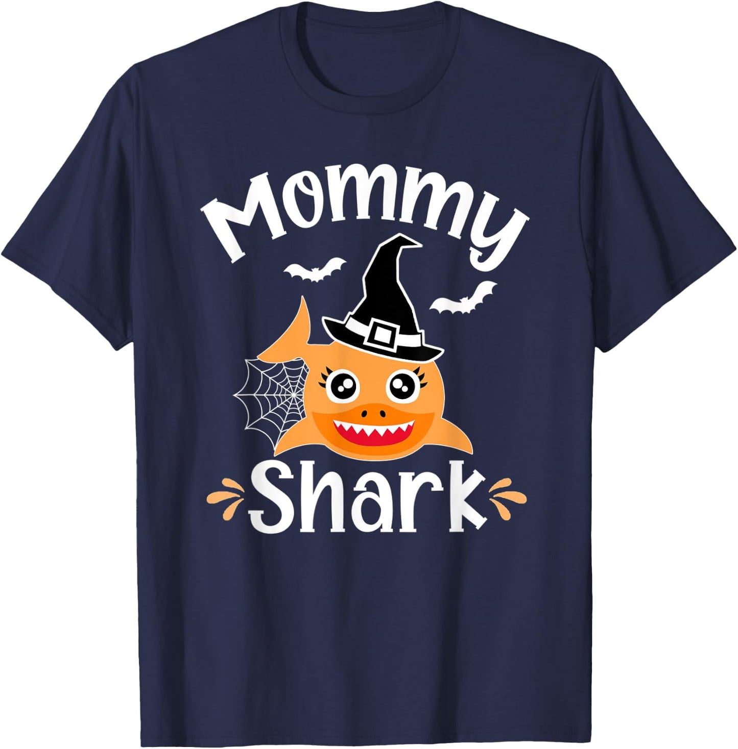 Mommy Shark Funny Halloween Mommy Announcement T-Shirt - T-Shirt | Navy