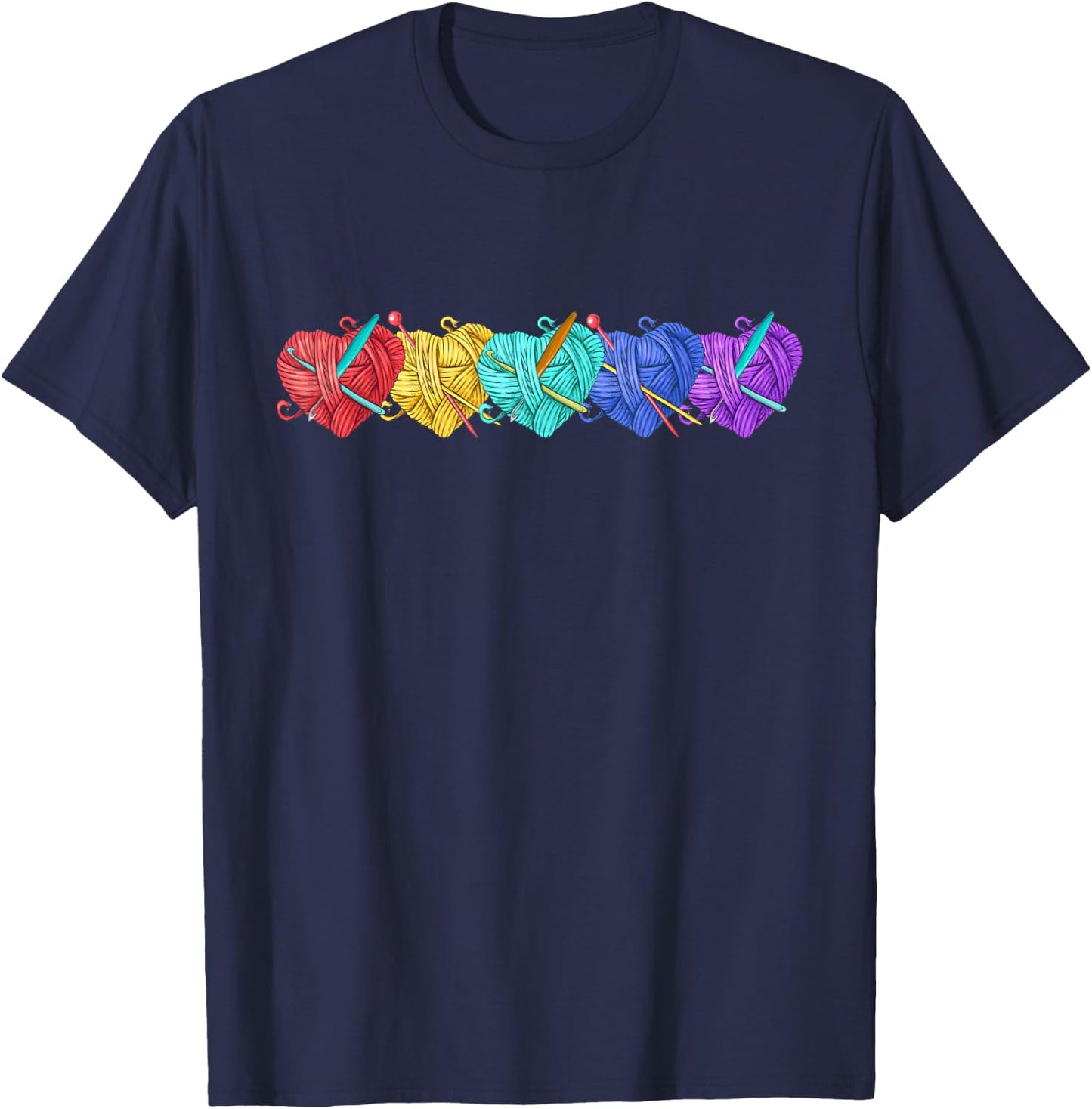 Girl Women's Yarn Crochet Knitting Funny Gift T-Shirt - T-Shirt | Navy