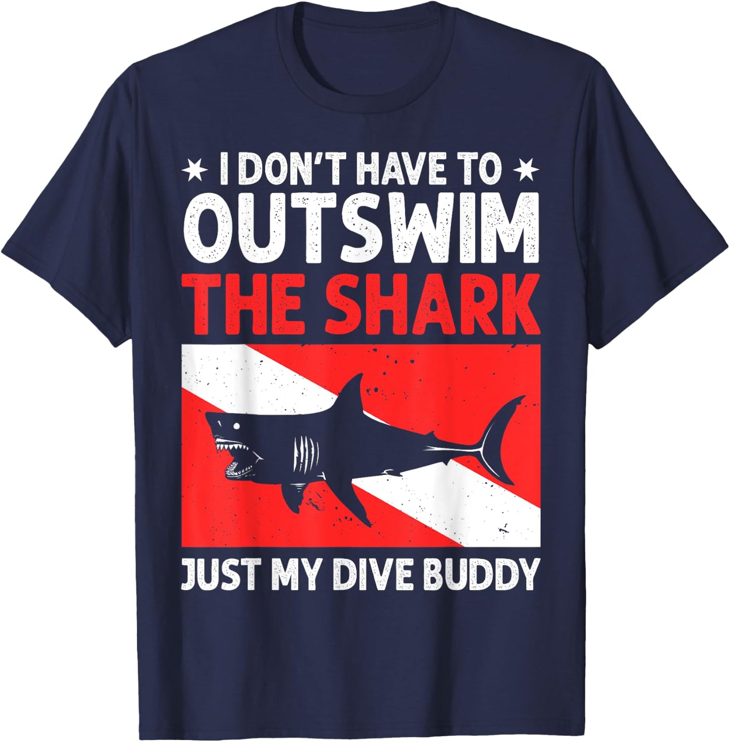 Funny Scuba Diving Design Women Shark Diving Buddy T-Shirt - T-Shirt | Navy