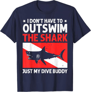 Funny Scuba Diving Design Women Shark Diving Buddy T-Shirt - T-Shirt | Navy