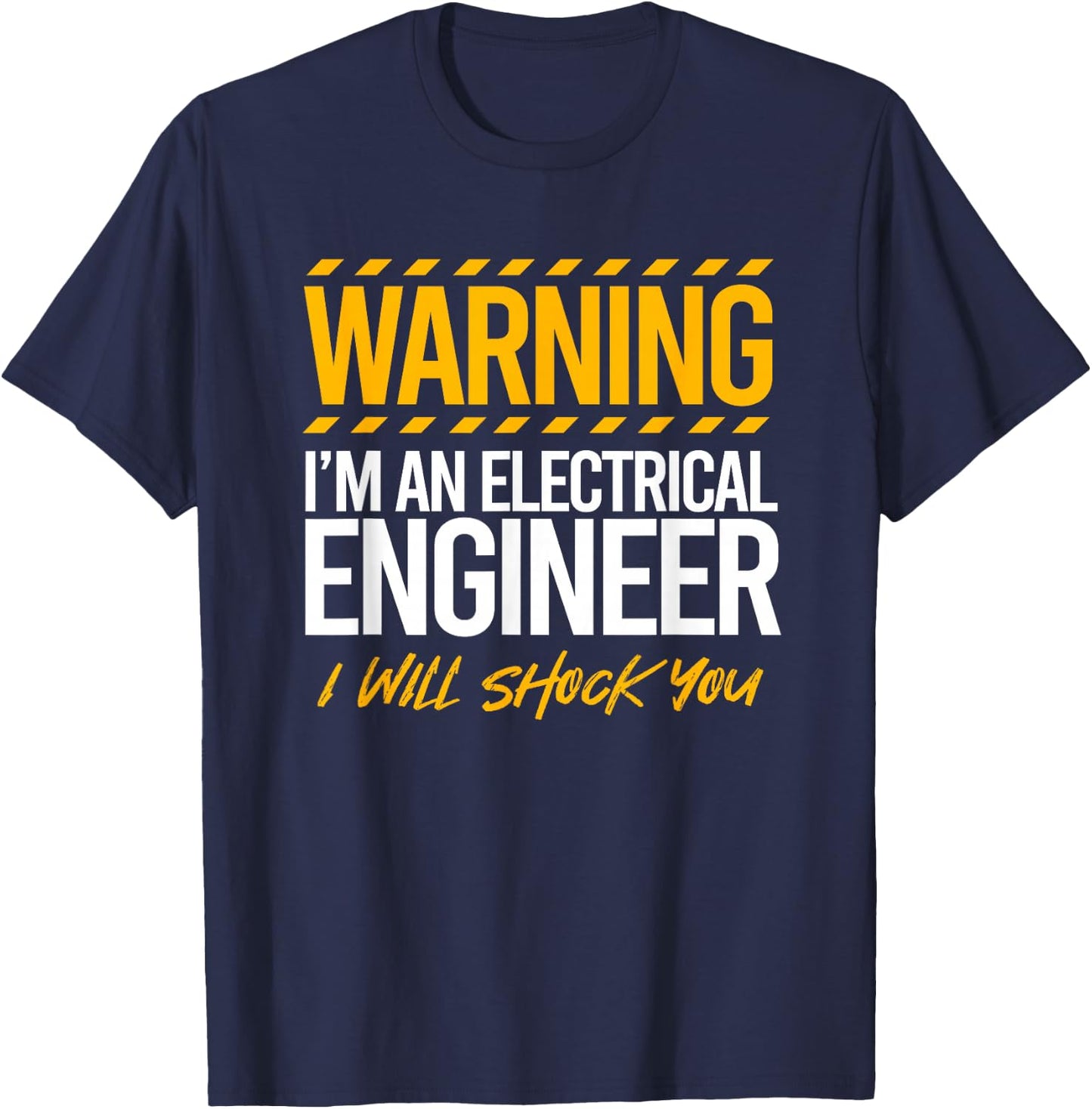 Electrical Engineer Electrician Black , -Adults, Small, Short Sleeve, Classic Fit, Cotton 60% Polyester 40% T-Shirt - T-Shirt | Navy