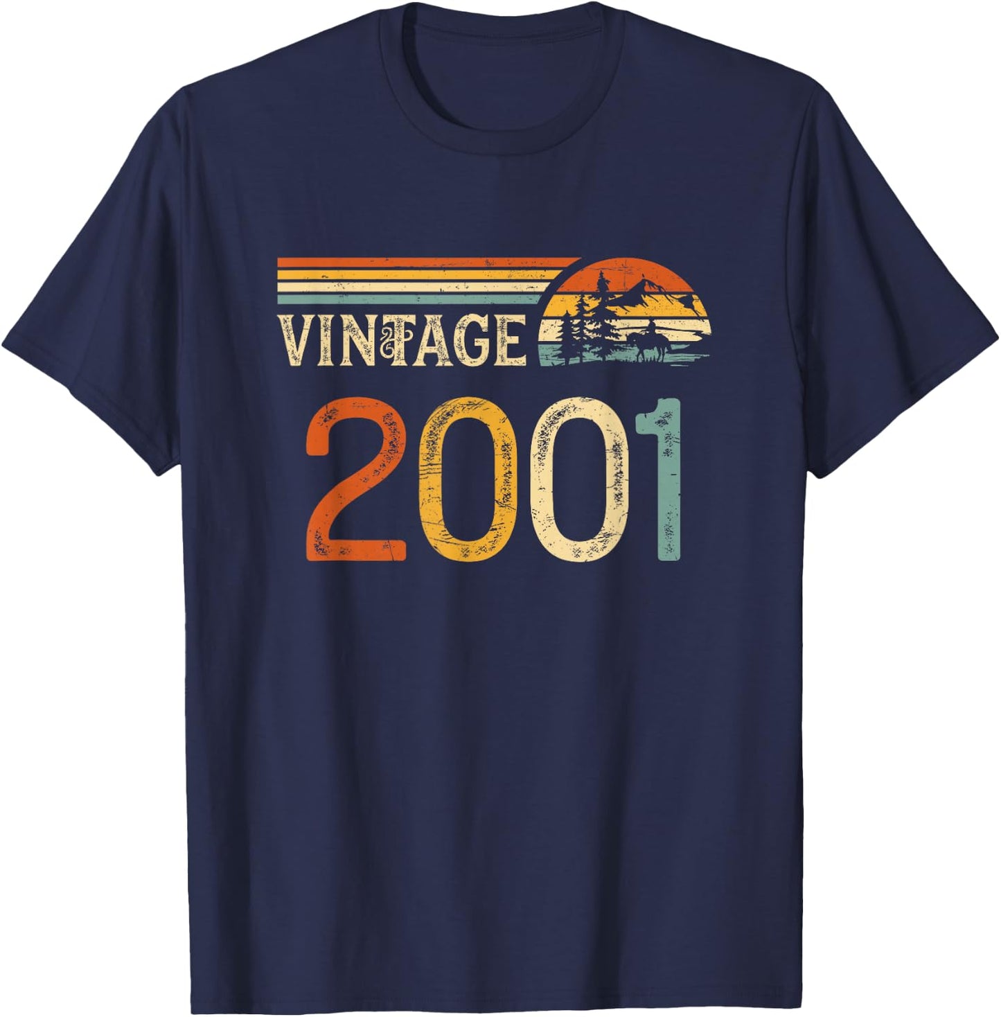 Vintage Made in 2001 - 24th Birthday 24 years old Men Women T-Shirt - T-Shirt | Navy