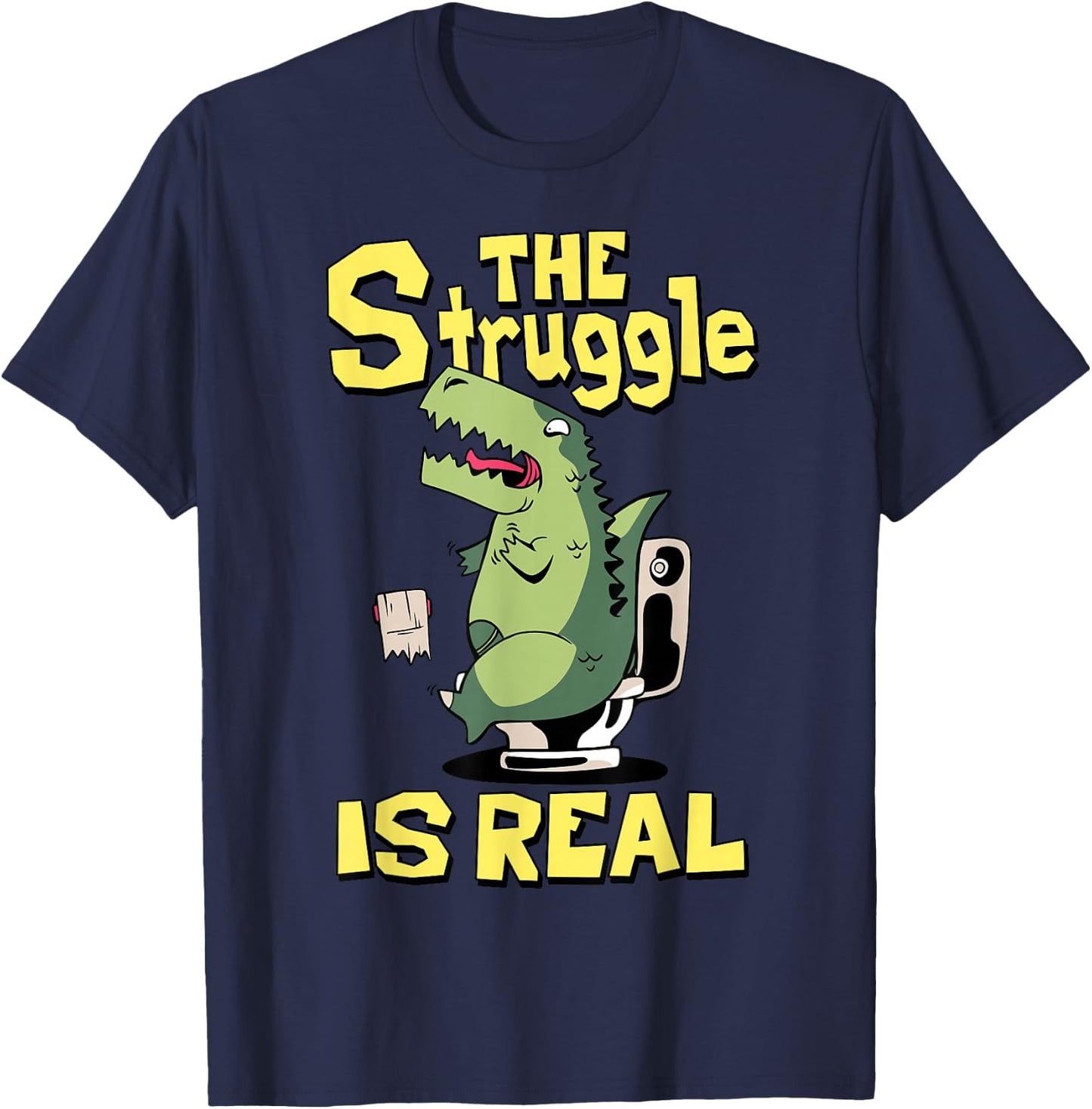 The Struggle is Real Trex Short Arm T Rex Funny T-Shirt - T-Shirt | Navy