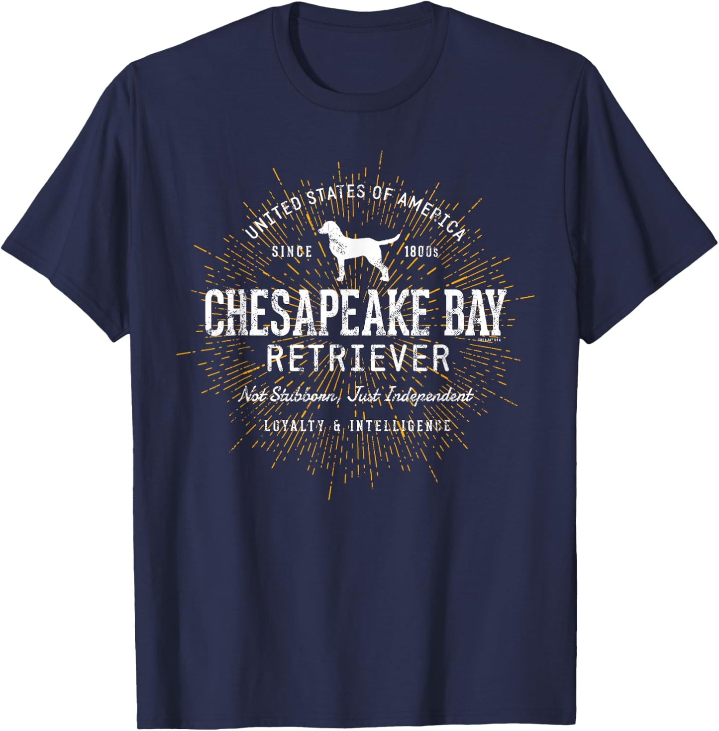 Retro Chesapeake Bay Retriever Vintage Women Girls Kids T-Shirt - T-Shirt | Navy