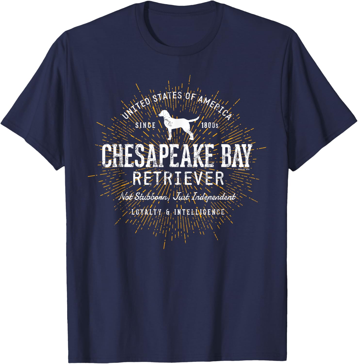 Retro Chesapeake Bay Retriever Vintage Women Girls Kids T-Shirt - T-Shirt | Navy