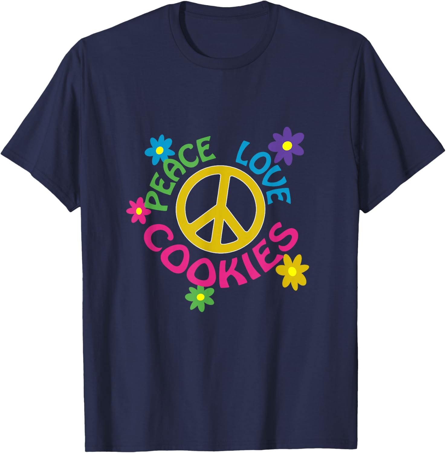 Peace Love Cookies T-Shirt - T-Shirt | Navy