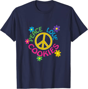 Peace Love Cookies T-Shirt - T-Shirt | Navy