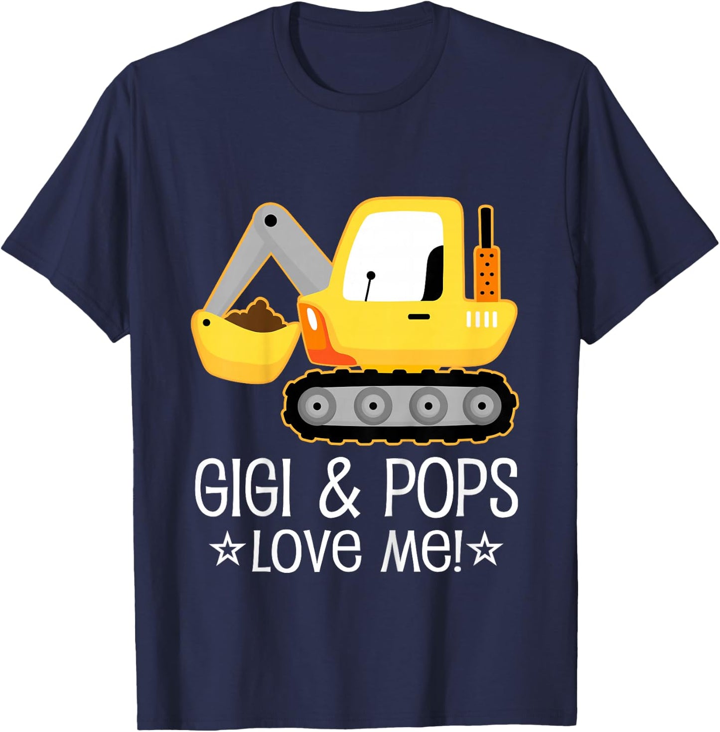 Kids Gigi and Pops Grandson Construction Truck T-Shirt - T-Shirt | Navy