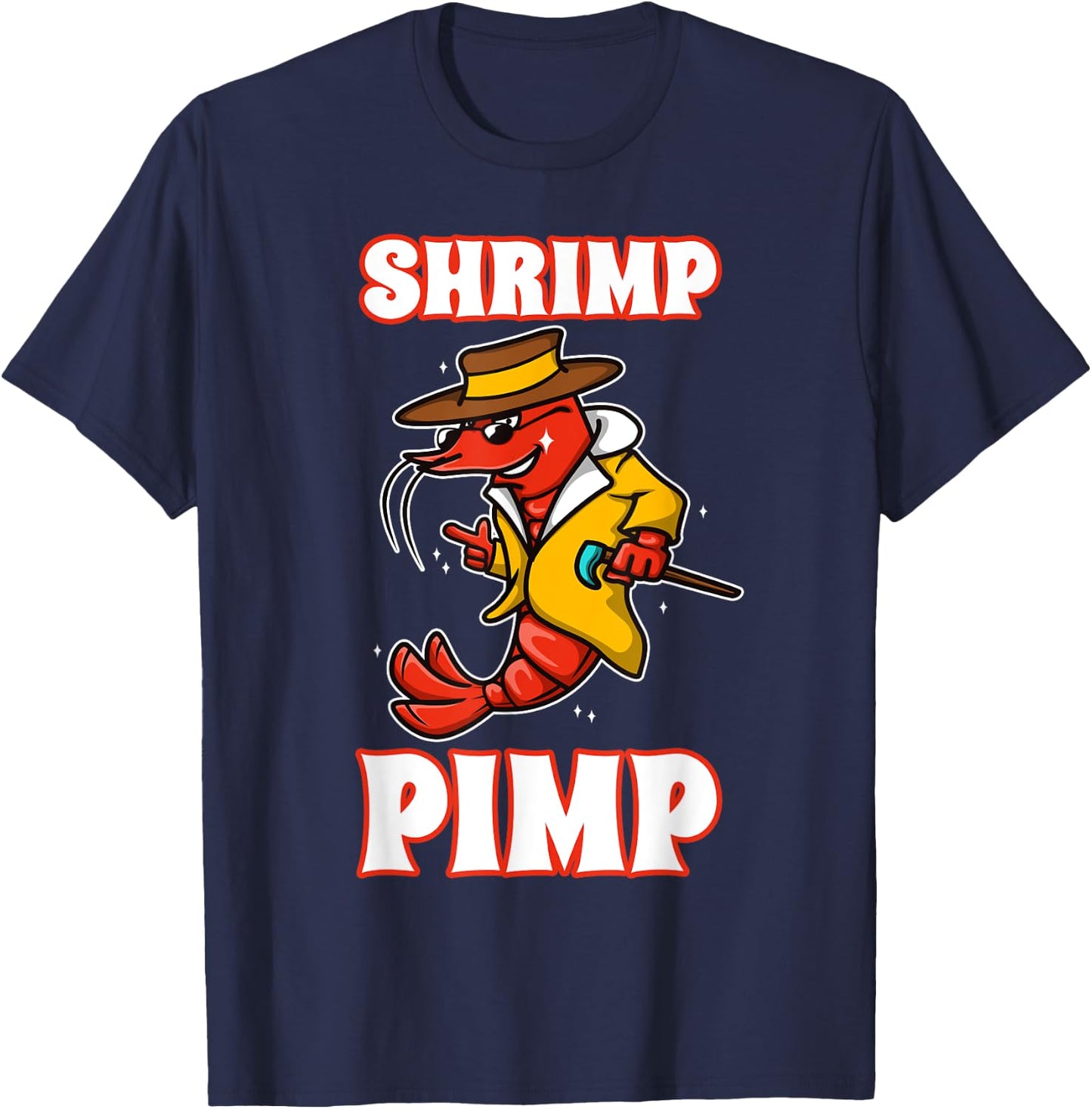 Shrimp Pimp T-Shirt - T-Shirt | Navy