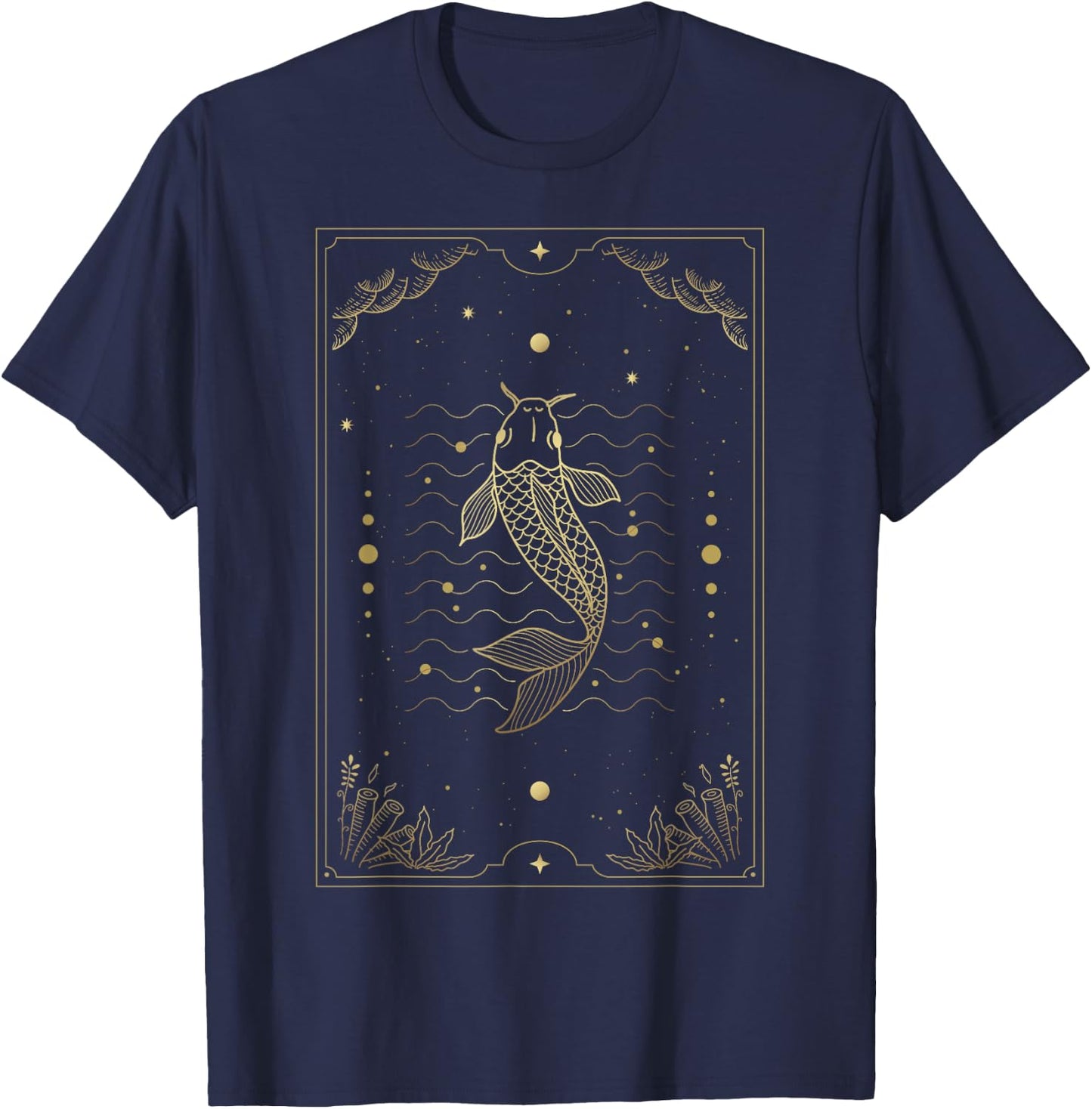 Fish In Tarot Cards T-Shirt - T-Shirt | Navy