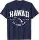 Hawaii Hawaiian Islands Coordinates State Map Souvenir Gift T-Shirt - T-Shirt | Navy